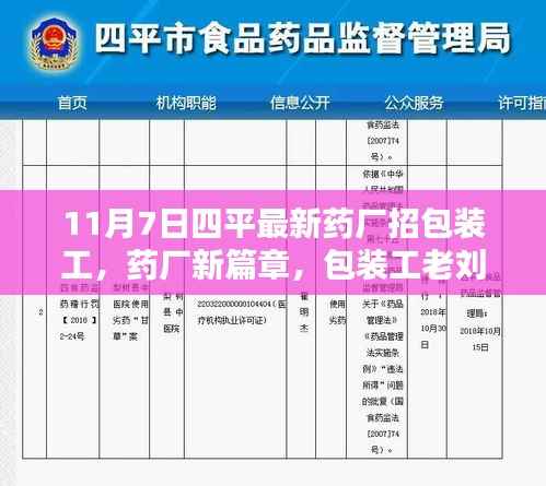 四平最新药厂招包装工,老刘的友情日常与家的温暖