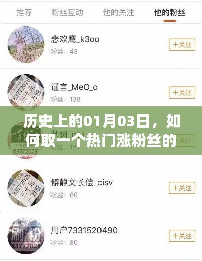 如何取一个热门涨粉丝的网名,纪念历史上的今天
