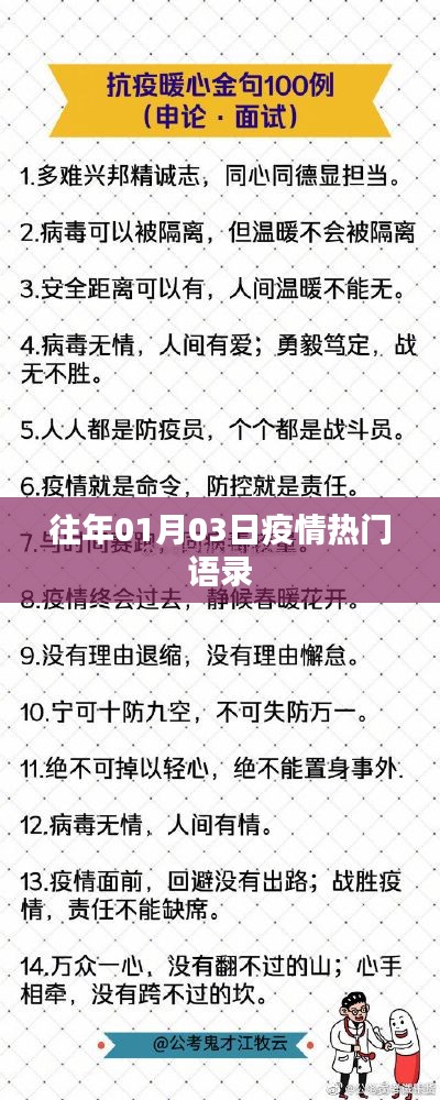 疫情热门语录回顾,历年一月三日精选语录
