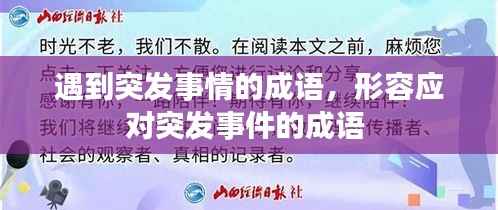 遇到突发事情的成语,形容应对突发事件的成语