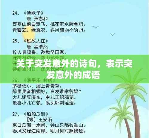 关于突发意外的诗句,表示突发意外的成语