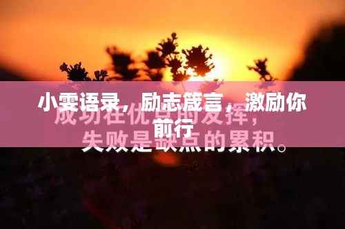 小雯语录,励志箴言,激励你前行